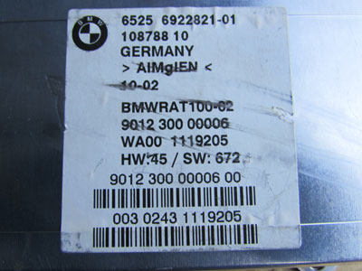 BMW Antenna Tuner 65256922821 E65 E66 745i 745Li 750i 750Li 760i 760Li6